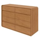 Ver imagem 3 de Cômoda para Quarto 8 Gavetas Puxador Embutido Loop 152cm Marrom Amêndoa Clean
