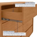 Ver mais imagens de Cômoda para Quarto 8 Gavetas Puxador Embutido Loop 152cm Marrom Amêndoa Clean