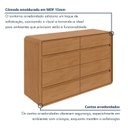 Ver imagem 5 de Cômoda para Quarto 8 Gavetas Puxador Embutido Loop 152cm Marrom Amêndoa Clean