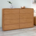 Ver imagem 1 de Cômoda para Quarto 8 Gavetas Puxador Embutido Loop 152cm Marrom Amêndoa Clean