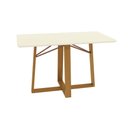 Ver imagem 1 de Mesa de Jantar Kappesberg em Madeira Maciça com Tampo de Vidro Off White 160cm