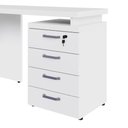Ver imagem 2 de Mesa em L Escritório Gaveteiro 4 Gavetas MDP 150cm Branco F5 Office