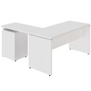Ver imagem 7 de Mesa em L Escritório Gaveteiro 4 Gavetas MDP 150cm Branco F5 Office