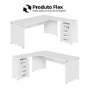 Ver imagem 4 de Mesa em L Escritório Gaveteiro 4 Gavetas MDP 150cm Branco F5 Office