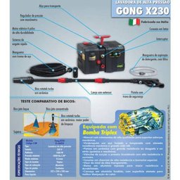 Lavadora De Alta Pressão Interpump Gong X230 230V 1450 Lbs 1680W - 2 Lavadora De Alta Pressão Interpump Gong X230 230V 1450 Lbs 1680W - 2