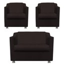 Ver imagem 1 de Kit 2 Poltronas e Namoradeira Tilla Corano Marrom Twdecora