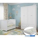 Ver imagem 6 de Berço Tutto New e Guarda Roupa Infantil Mississipi 4 Portas Branco Fosco com Colchão Gazin - Matic