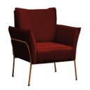 Ver imagem 1 de Poltrona para Sala Decorativa Lotus Bronze Assento Veludo Bordô - Iben Móveis