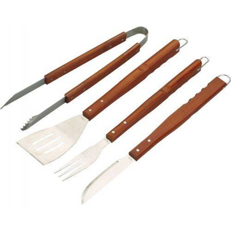 Conjunto para Churrasco Cabo de Madeira 4 Peças - 3311 - Mor - OMM 021