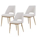 Ver imagem 1 de Kit 3 Cadeiras Sala Jantar Cozinha Maya Pés em Revestimento Térmico Estofado Design Anatômico