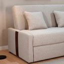 Ver imagem 2 de Sofá Cama Retrátil 2 Lugares 1,45 Mts Linho Bege Charlotte Matrix Cor:Linho Grosso Bege