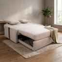 Ver imagem 3 de Sofá Cama Retrátil 2 Lugares 1,45 Mts Linho Bege Charlotte Matrix Cor:Linho Grosso Bege