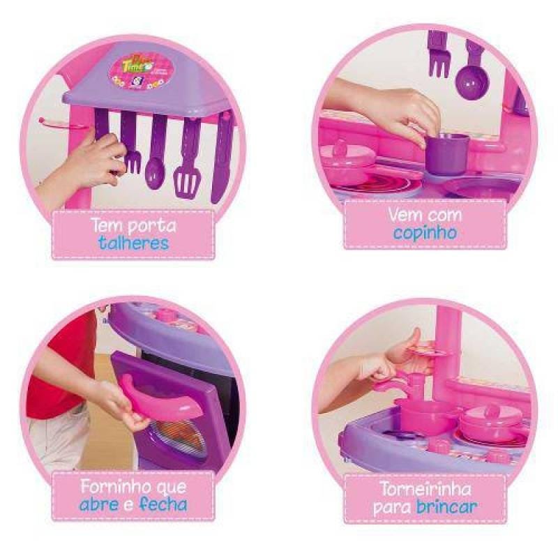 Ver imagem 3 de Cozinha Infantil Play Time Com Acessórios Cotiplás Ref. 2008