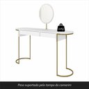 Ver imagem 6 de Penteadeira Aysha 2 Gavetas e Espelho Industrial Dourado/branco - M.a Dourado/branco