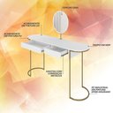 Ver imagem 5 de Penteadeira Aysha 2 Gavetas e Espelho Industrial Dourado/branco - M.a Dourado/branco