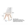 Kit c/3 cadeiras Leda – Charles Eames, Saarinen Wood com almofada Branca - 4