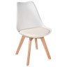 Kit c/3 cadeiras Leda – Charles Eames, Saarinen Wood com almofada Branca - 2