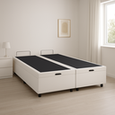 Ver imagem 3 de Cama Box Baú Casal Bipartida com Pistão a Gás - Sintético Branco 138x188cm