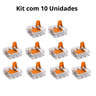 Conector Wago Compacto Emenda 3 Fios Modelo 221-613 Kit C/10un - 8