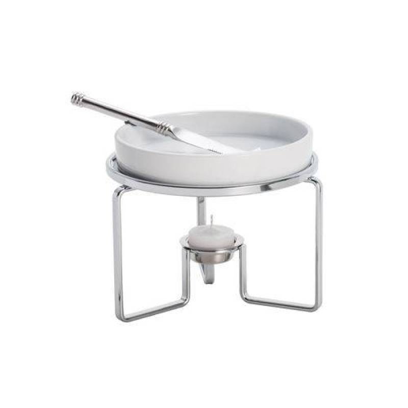 Rechaud para Queijo Brie de Prata com Faca 14cm