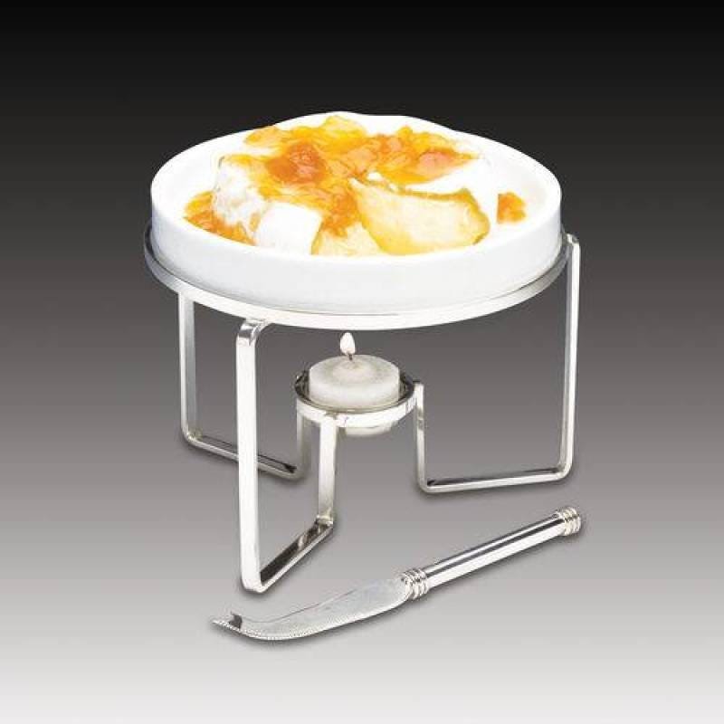 Rechaud para Queijo Brie de Prata com Faca 14cm - 2