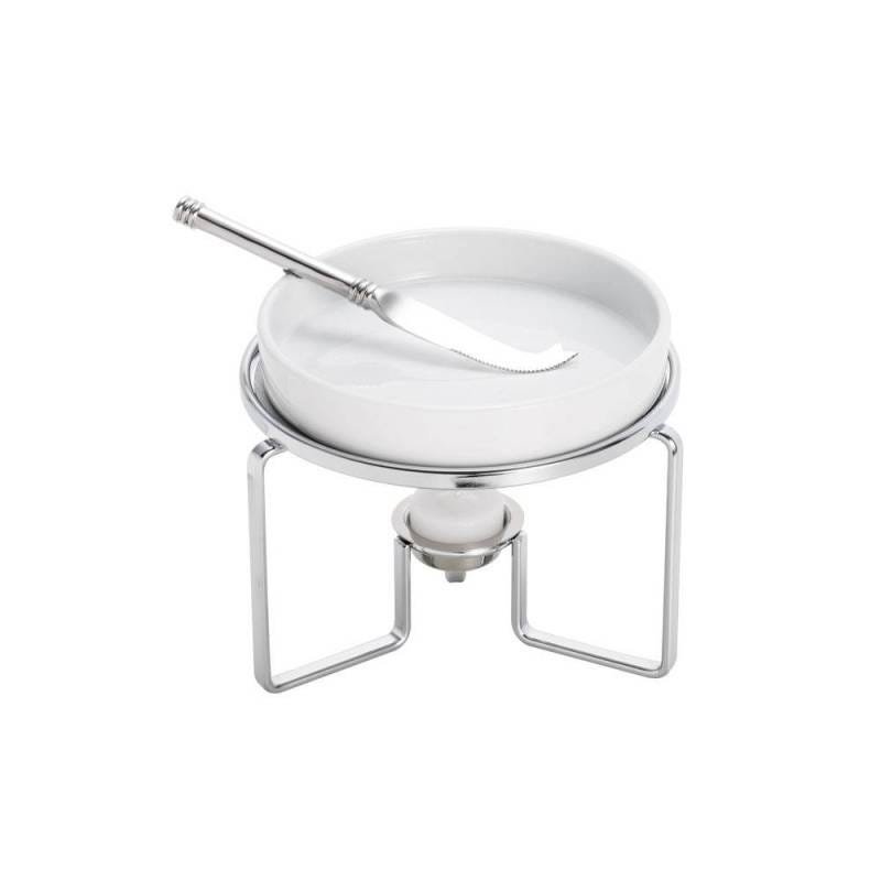 Rechaud para Queijo Brie de Prata com Faca 14cm - 8