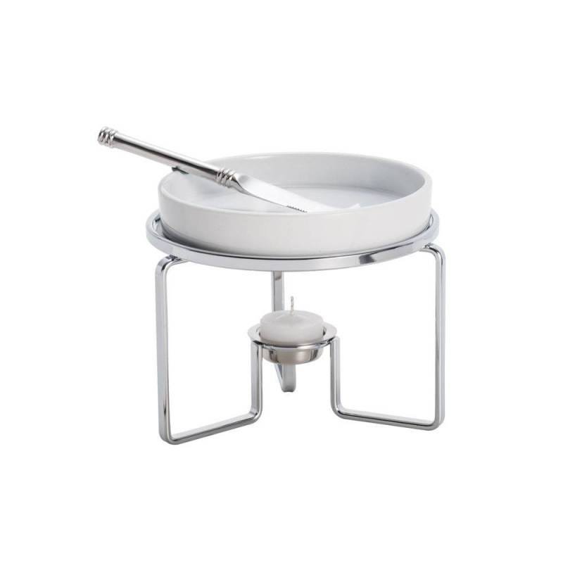Rechaud para Queijo Brie de Prata com Faca 14cm - 5