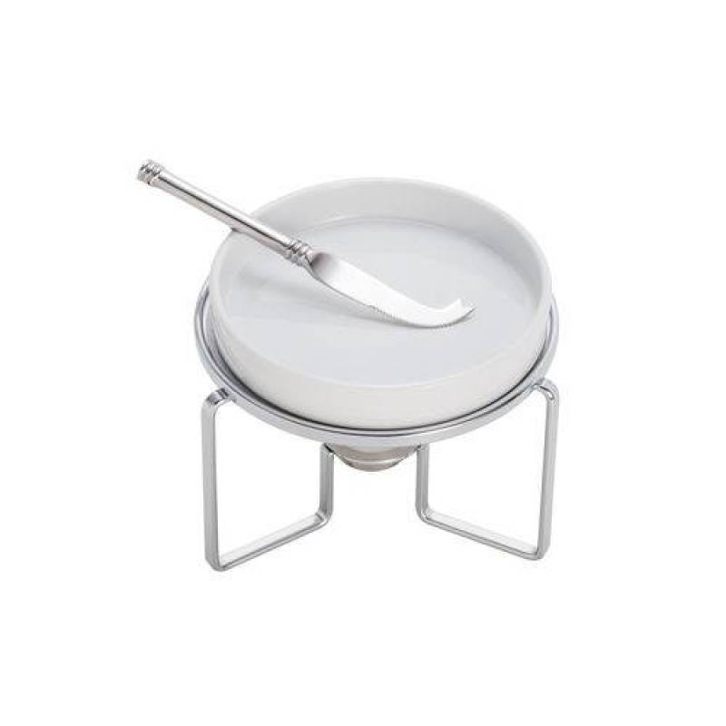 Rechaud para Queijo Brie de Prata com Faca 14cm - 3