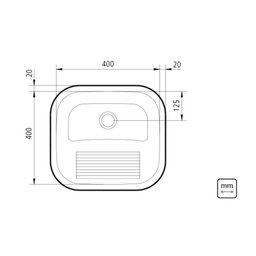Tanque Tramontina Inox Acetinado 40x40cm 94403107 - 3
