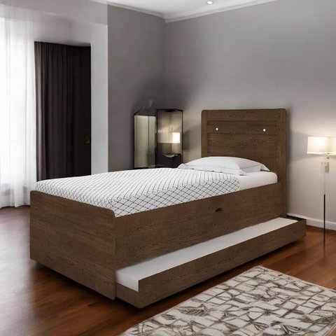 Cama Solteiro Larissa Malbec com Auxiliar Framar