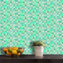Ver imagem 2 de Papel de Parede Auto Adesivo Lavável Pastilha Verde Água