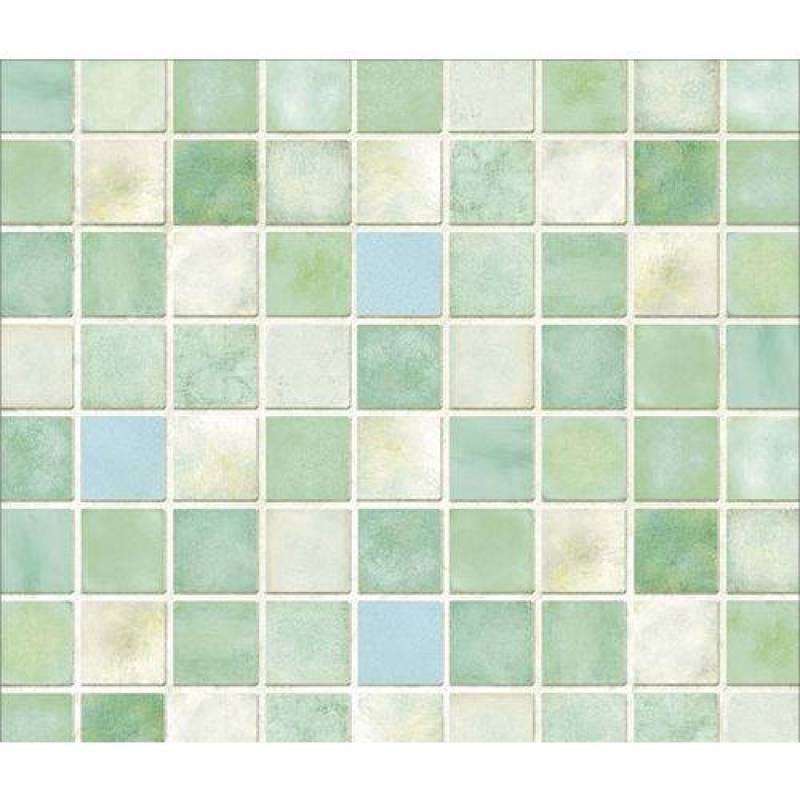 Papel de Parede Auto Adesivo Lavável Pastilha Verde Água