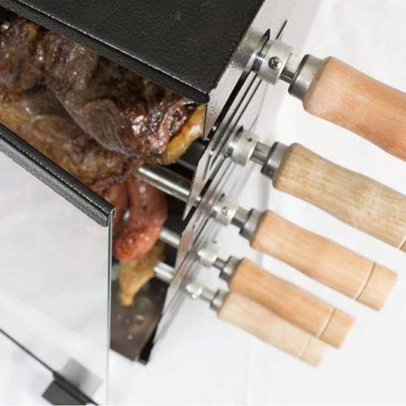 Churrasqueira Gás Vulcano 05 5 Espetos Preto Bivolt Arke - 3