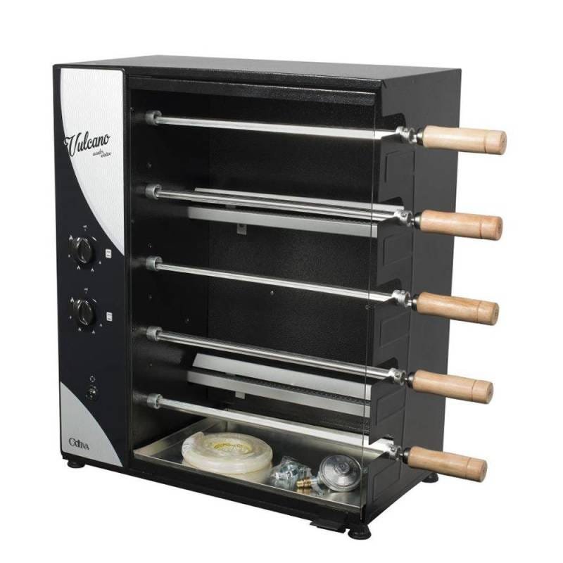 Churrasqueira Gás Vulcano 05 5 Espetos Preto Bivolt Arke - 5