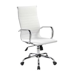 Cadeira Presidente Charles Eames Esteirinha Couro Pu 11P:Branco - 5