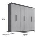 Ver imagem 3 de Guarda Roupa Casal Leblon 6 Portas 100% Mdf Castanho