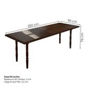 Ver imagem 2 de Mesa Retangular 250x90 10 Cadeiras Madeira Macica Pes Torneados Marjori - Castanho Acetinado