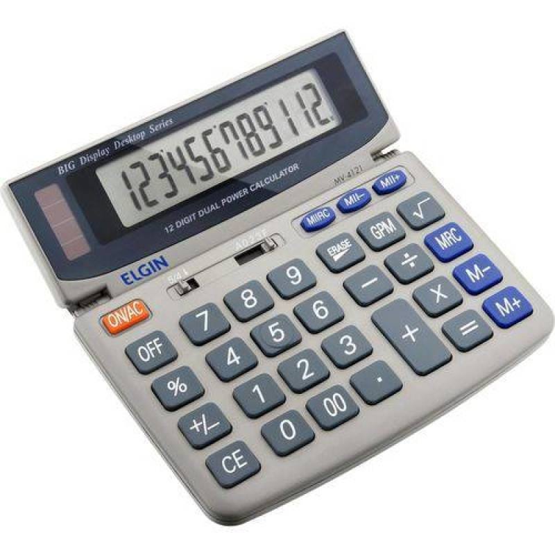Calculadora De Mesa 12 Digitos Mv 4121 Cinza Elgin - 1