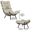 Ver imagem 3 de Kit Poltrona Costela + Puff Almofada Decorativo Alumínio