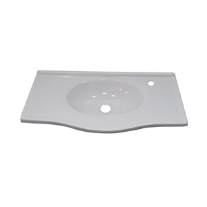 Pia Copacabana 50 Línea em Mármore Sintético 50x30cm Branco 01