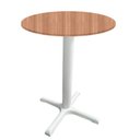 Ver imagem 1 de Mesa Ômega Ferro Branco 74 Cm (alt) Base em X Tampo Mdp Redondo Noce Nat 80 Cm (larg) X 2,50cm (alt