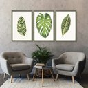 Ver imagem 1 de Quadro Folha Trio Tamanho 40x60 3 Peças