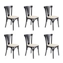 Ver imagem 1 de Kit 6 Cadeiras Paris Luxo Sala de Jantar Área Gourmet Aço Carbono Resistente Premium - Preta/Branca
