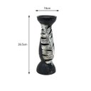 Ver imagem 4 de Castiçal em Poliresina Preto Design Pena Prateada 29,5cm