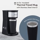 Ver imagem 2 de Elite Gourmet Cafeteira Compacta Individual com Caneca Térmica 14oz (inox)