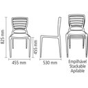 Ver imagem 4 de Cadeira Sofia Preta Encosto Vazado Horizontal Tramontina