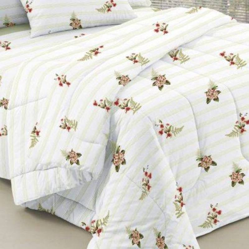 Edredom Solteiro Teka Florata Dupla Face - 1