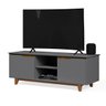 Rack de Televisão até 55 Polegadas 2 Portas Pés em Madeira - Mod.0225 - Cinza/freijó - 4