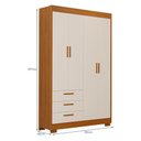 Ver imagem 3 de Jogo de Quarto Infantil Zaki Guarda Roupa e Cômoda 4 Portas 3 Gavetas MDF Areia Fosco-Savana Reller