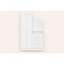Ver imagem 5 de Guarda Roupa Solteiro New Capri 2 Portas de Bater 4 Gavetas MDP com Cômoda Embutida Espelho Branco